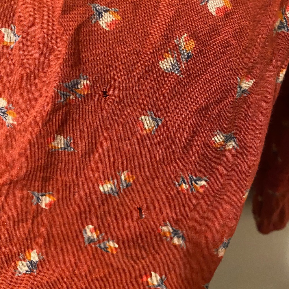 Free People Rust Floral Blouse - Picture 5 of 5